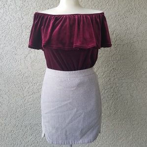 J. Crew Felted Wool Bistro Light gray skirt